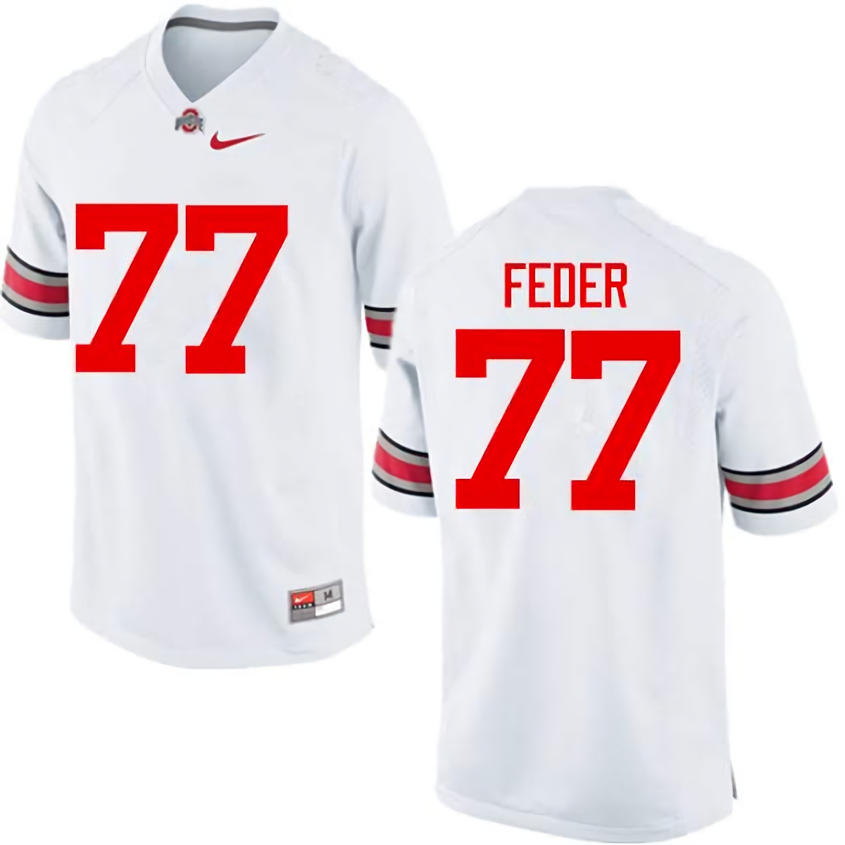 Kevin Feder Ohio State Buckeyes Men's NCAA #77 Nike White College Stitched Football Jersey QXV5856WP